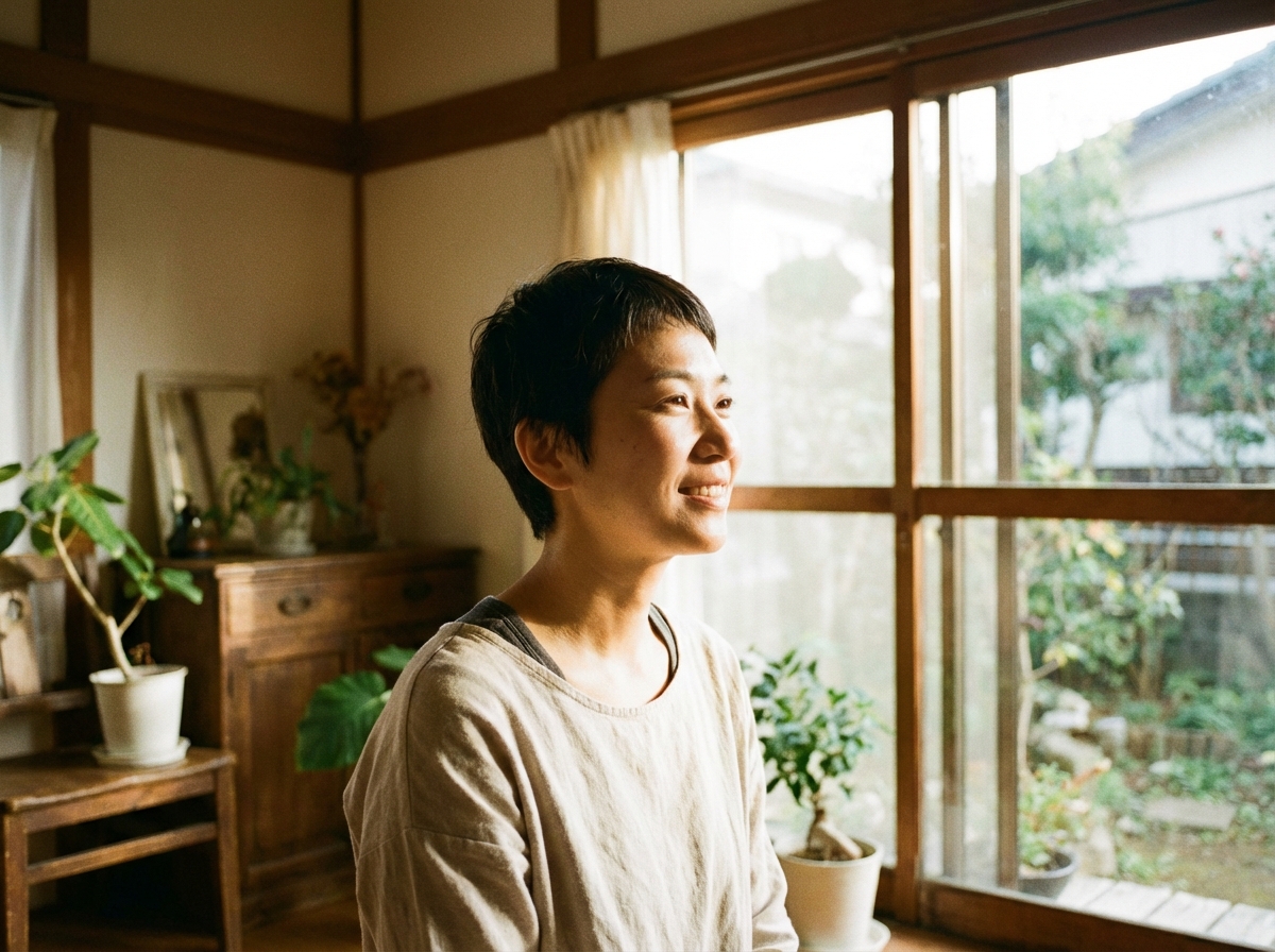 借金問題の解決に向けて一歩を踏み出し、安堵の表情を浮かべる人物。