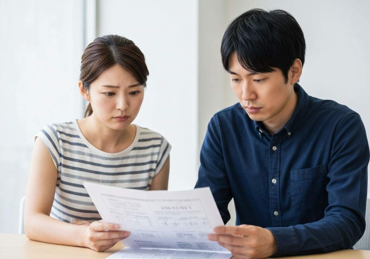 ペアローンについて話し合う夫婦